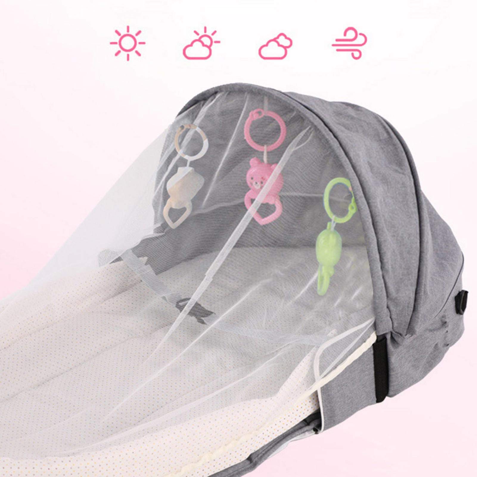 Amazon.co.jp: ベビーベッド 多機能 蚊帳付き サンシェード ベビー睡眠
